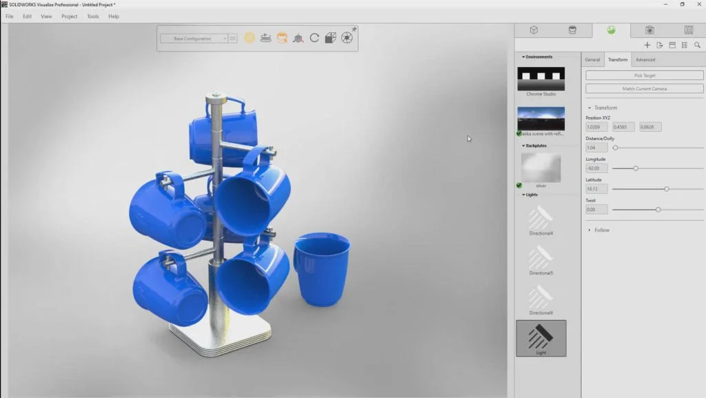 Discover the new Area Light capability in SOLIDWORKS Visualize 2018