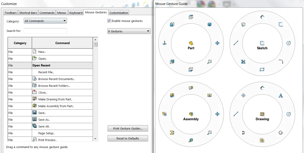 Useful Keyboard Shortcuts and Workflow Customizations in SOLIDWORKS