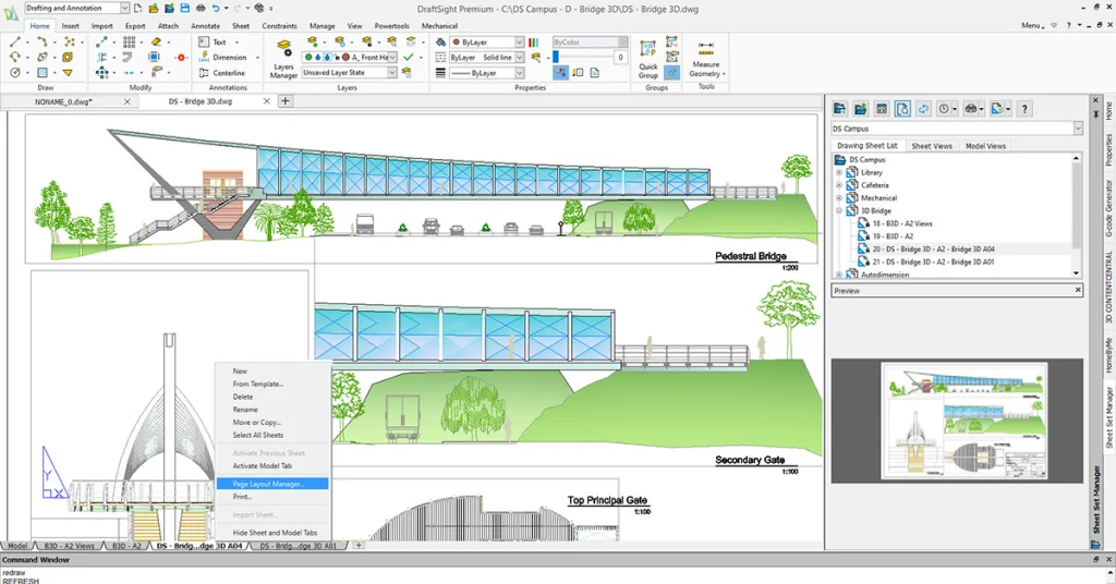 DraftSight 2023 New Features: Page Layout Manager