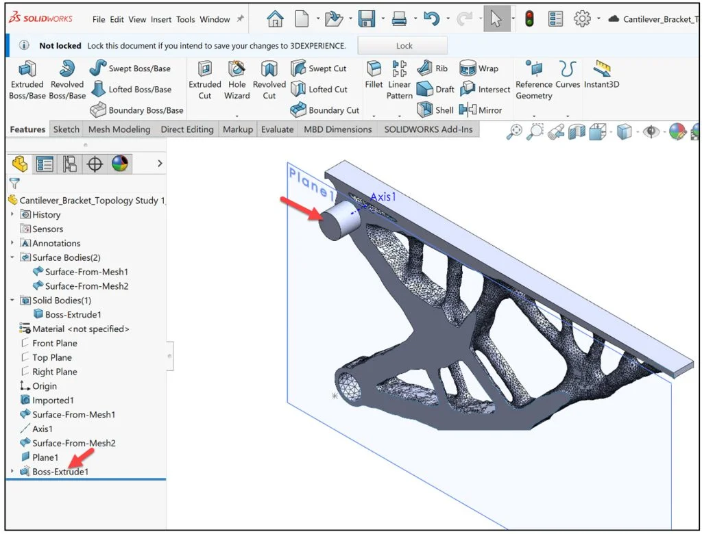 Lesson 4: SOLIDWORKS Mesh Body Modeling Tools