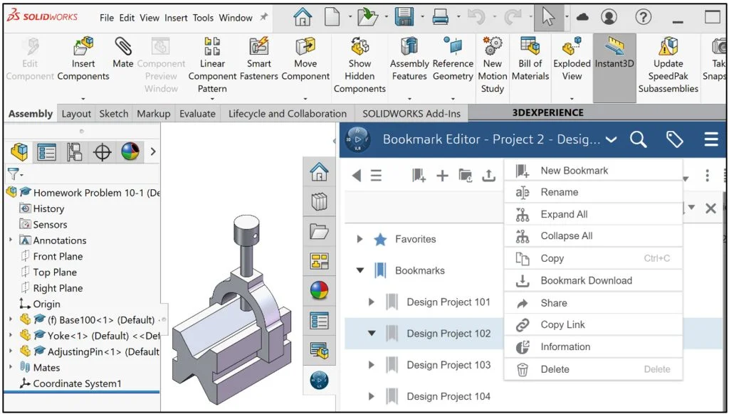 3DEXPERIENCE Works Lesson 5: SOLIDWORKS, Collaborative Space and Bookmarks