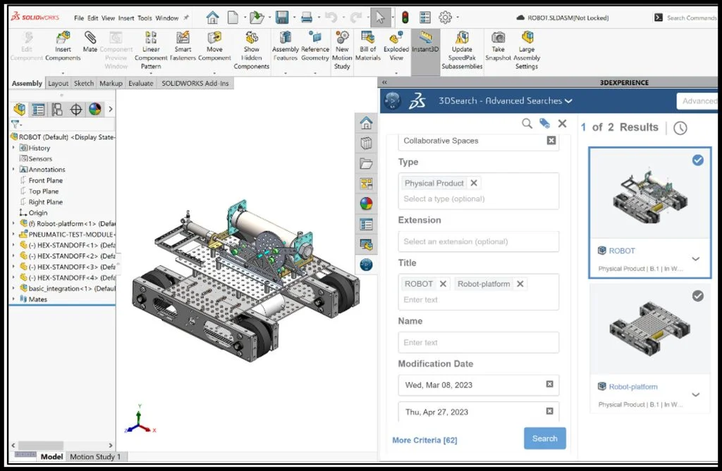 3DEXPERIENCE Works Lesson 6: SOLIDWORKS and Search
