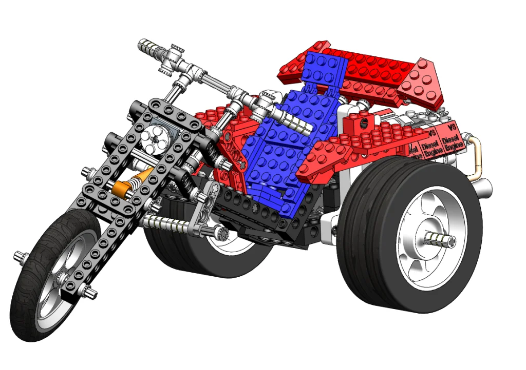 Lego Toy Trike 3D CAD Tutorial in SolidWorks – Post Again