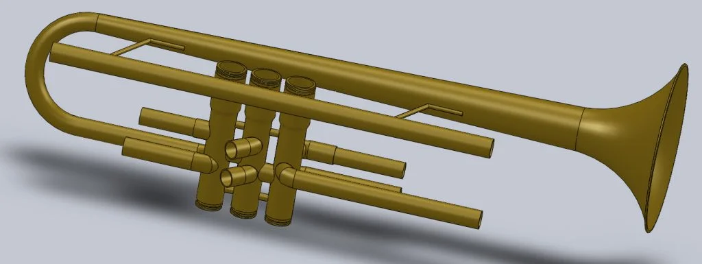 Main Trumpet Body in Solidworks