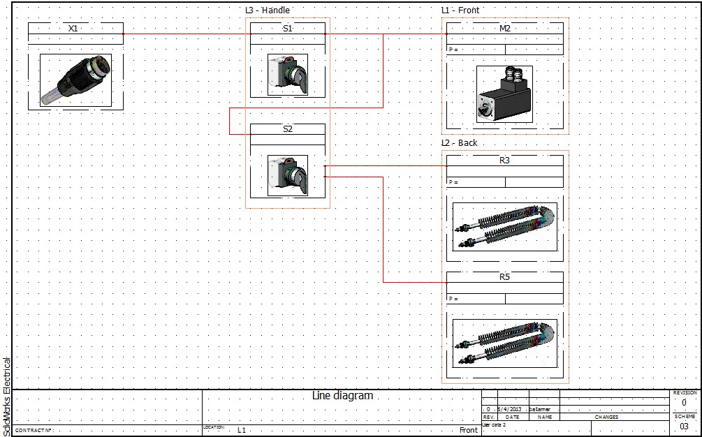 SolidWorks Electrical 2D: Line Diagram Drawings & Locations