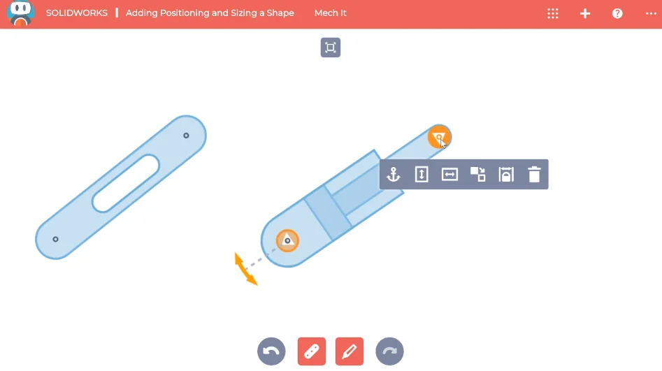SOLIDWORKS Apps for Kids How-To: Adding, Positioning, and Sizing a Shape in Mech It