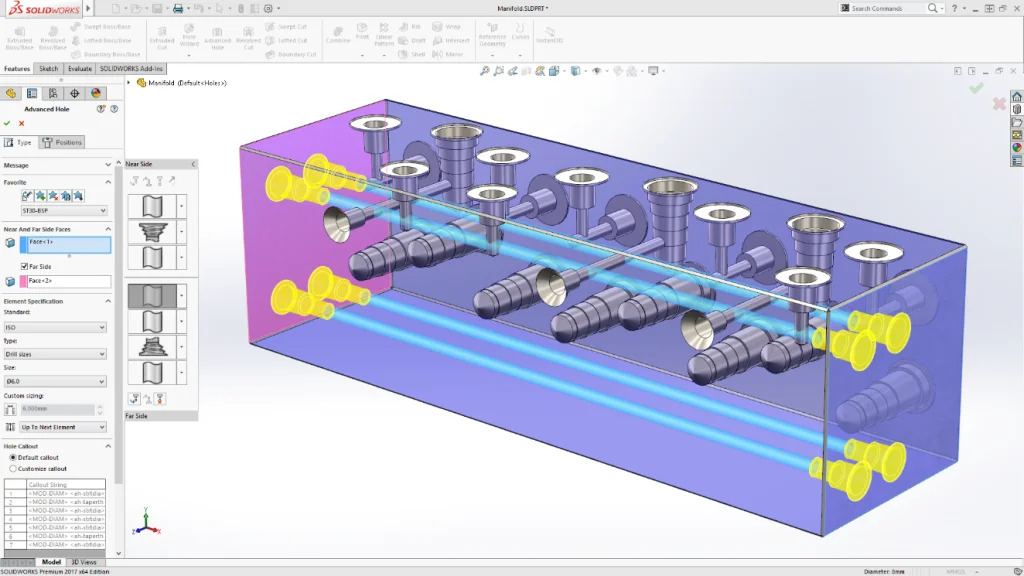 Advanced Hole Functionality for SOLIDWORKS 2017