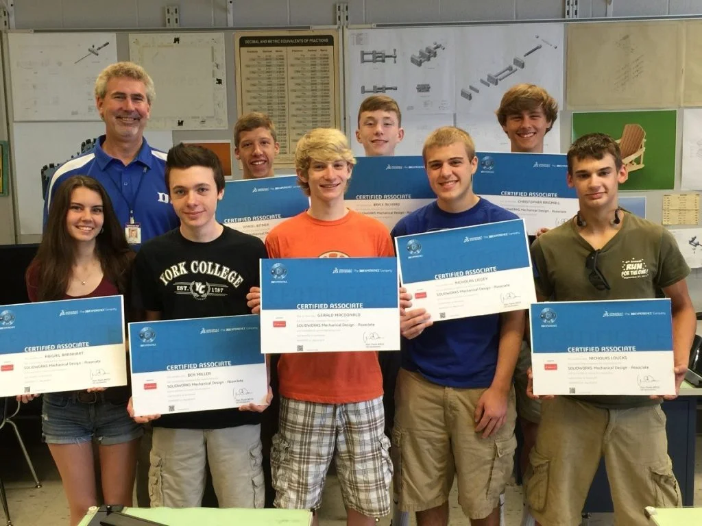Dallastown Area HS Students Achieve SOLIDWORKS Certification and Job Ready Skills