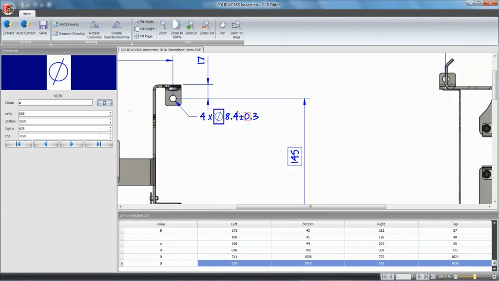 SOLIDWORKS Inspection 2016 – OCR Editor