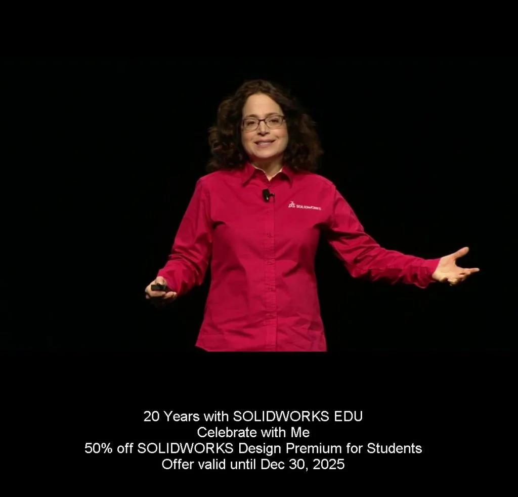 20 Years with SOLIDWORKS EDU – Celebrate with Me – 50% Off SOLIDWORKS Design Premium for Students