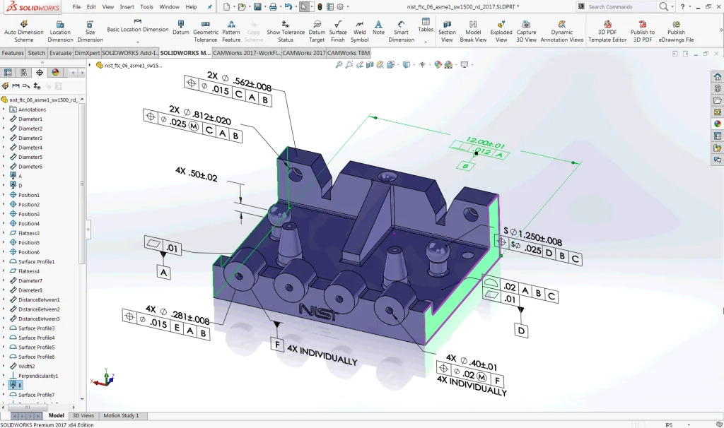 Place Datum Feature Symbols to Your Preference Using SOLIDWORKS MBD