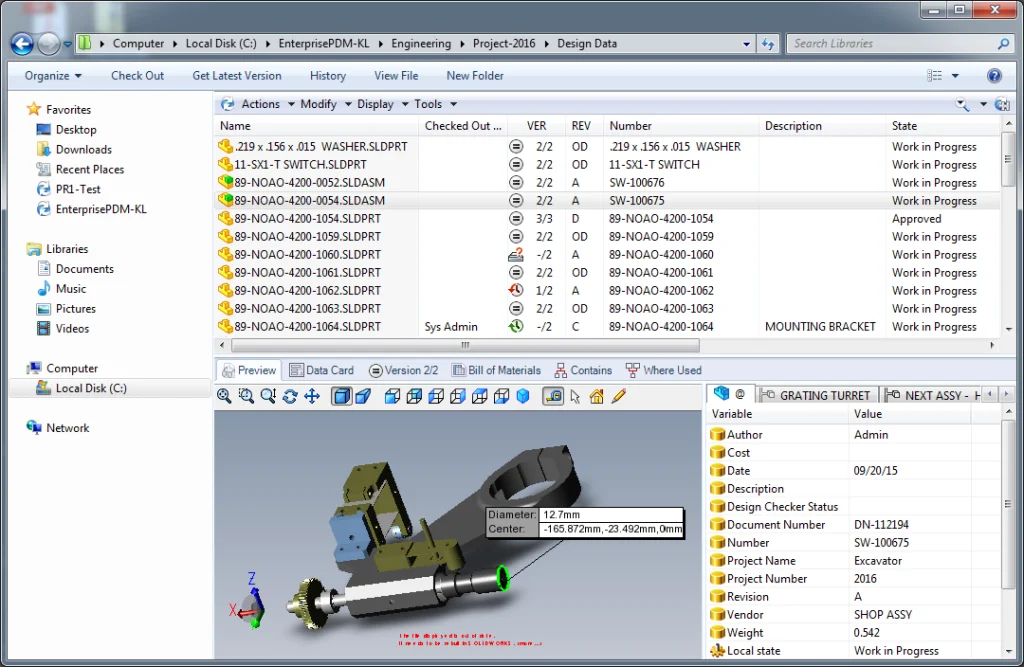 Powerful Data Management Capabilities with SOLIDWORKS PDM Standard
