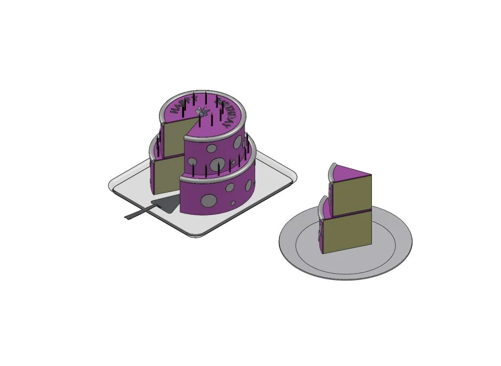 Happy Birthday greeting with SolidWorks Assembly Model