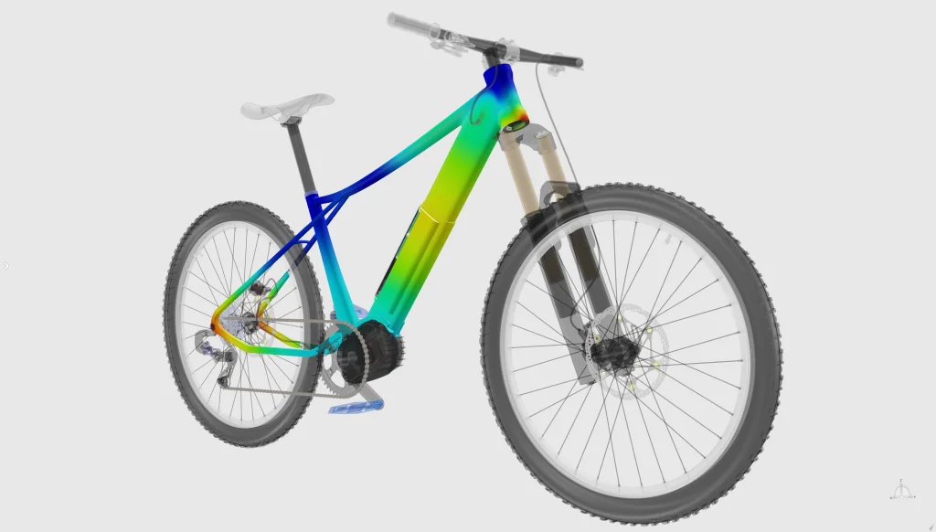 Structural simulations on an e-bike demonstrate how to Improve product development with simulation-driven design.